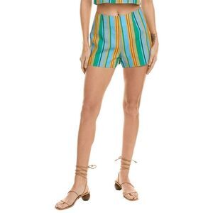 STAUD Women's Oscar Linen Stripe Shorts - Ibiza Stripe 16